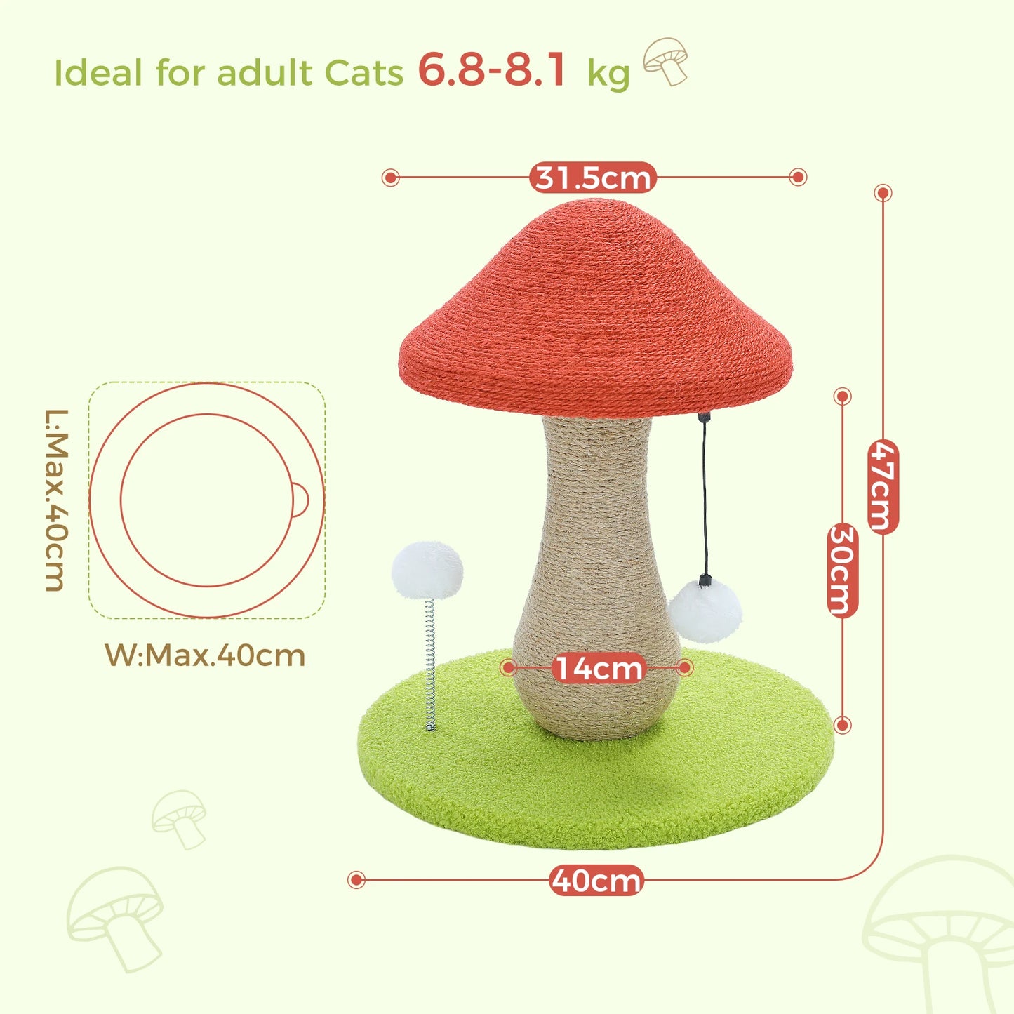 Sisal Mushroom Cat Scratching Post
