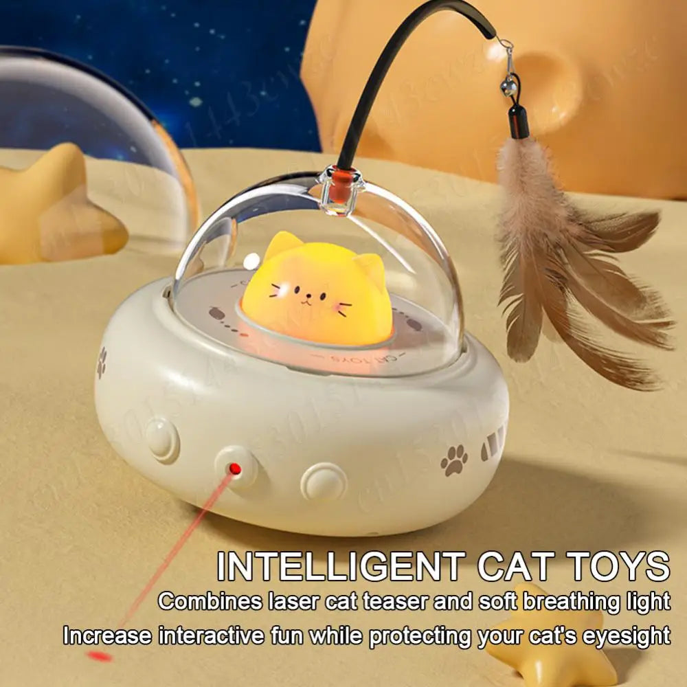 Electric Smart Teaser Cat Toy with Feather