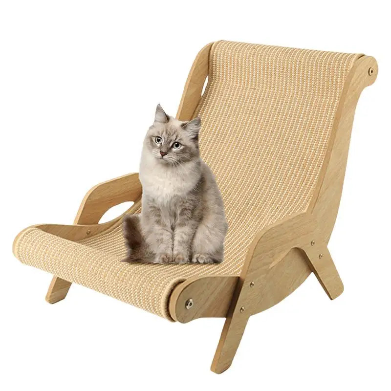 Cat Sisal Chair – Solid Wood Lounge Scratcher for Cats