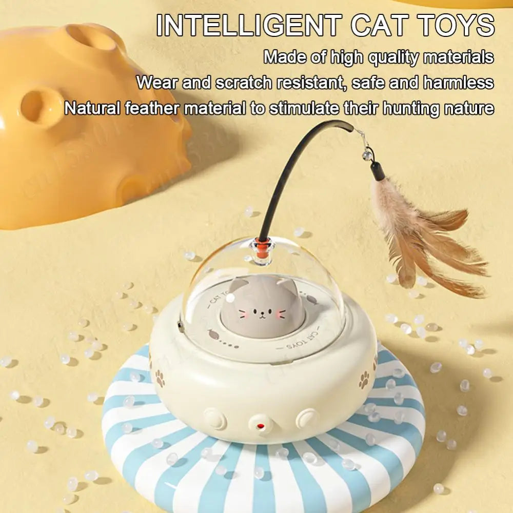 Electric Smart Teaser Cat Toy with Feather