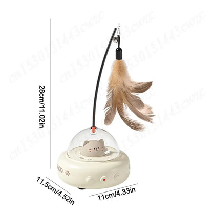 Electric Smart Teaser Cat Toy with Feather