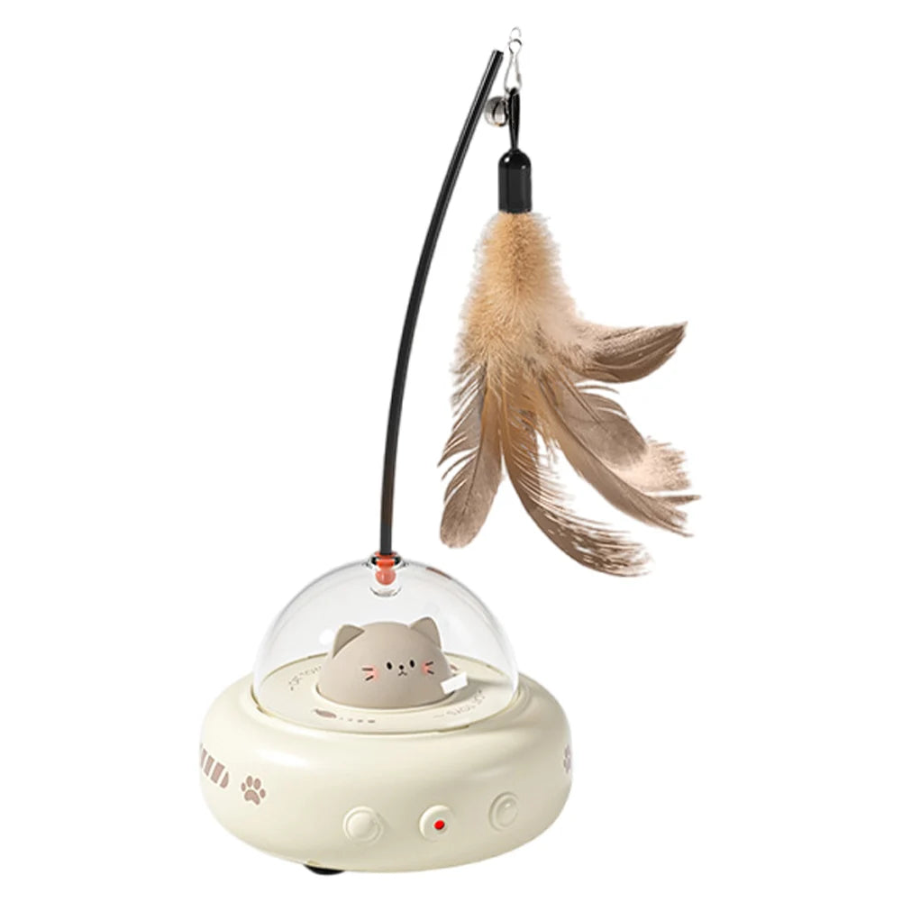 Electric Smart Teaser Cat Toy with Feather
